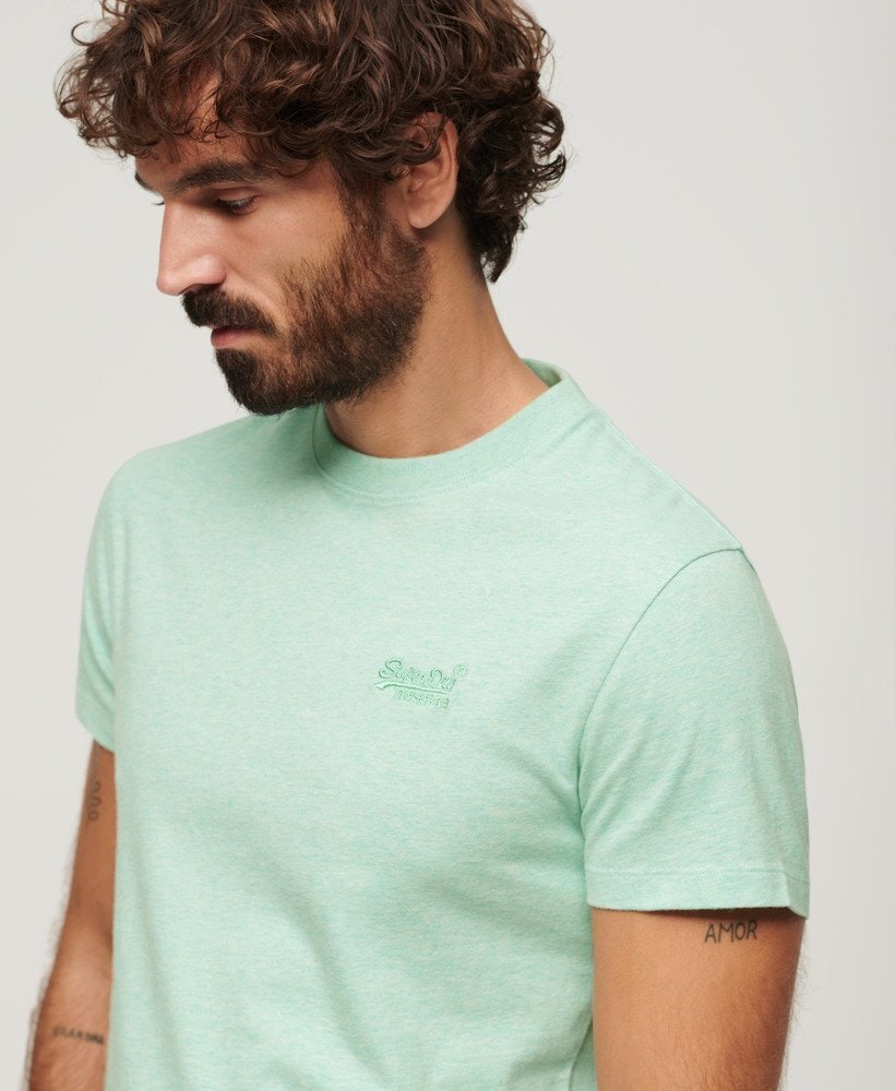 Vintage Logo Emb Tee - Light Mint Green Marl