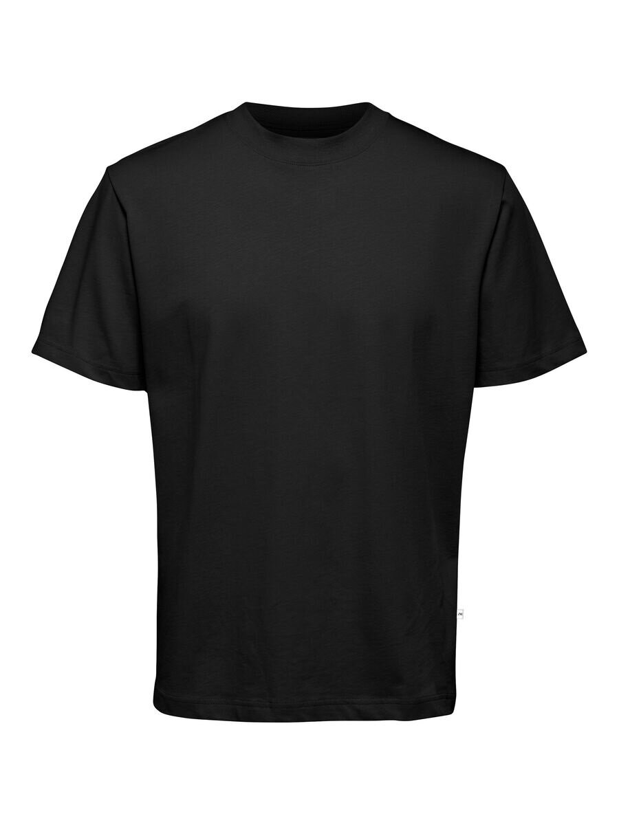 T-Shirt Med Mock-Krage - Black