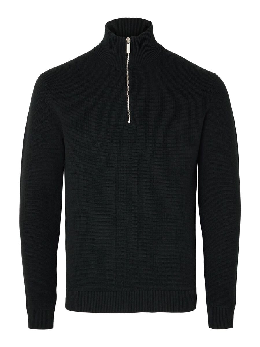 Half Zip Cardigan - Black