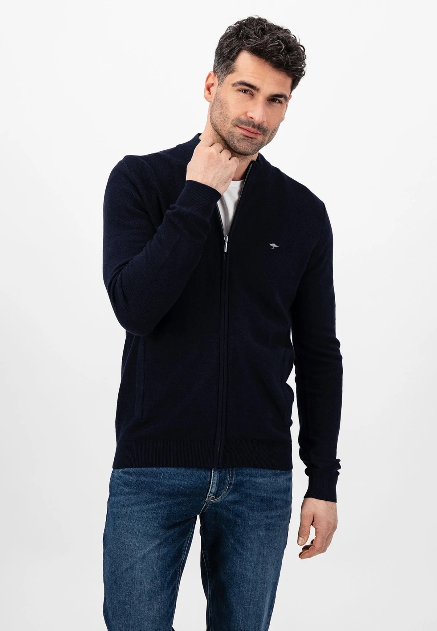 Half Zip Cardigan - Navy