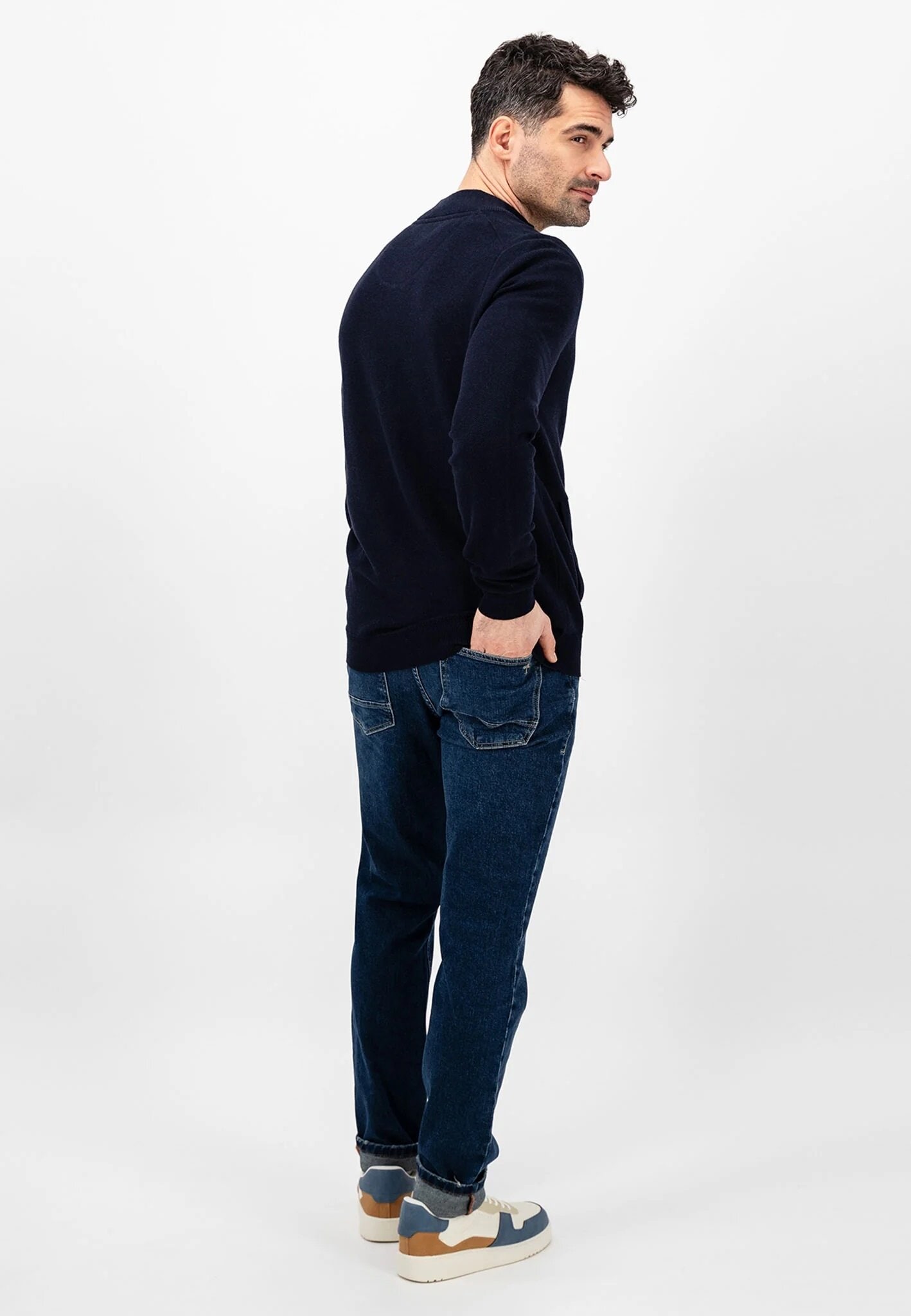 Half Zip Cardigan - Navy