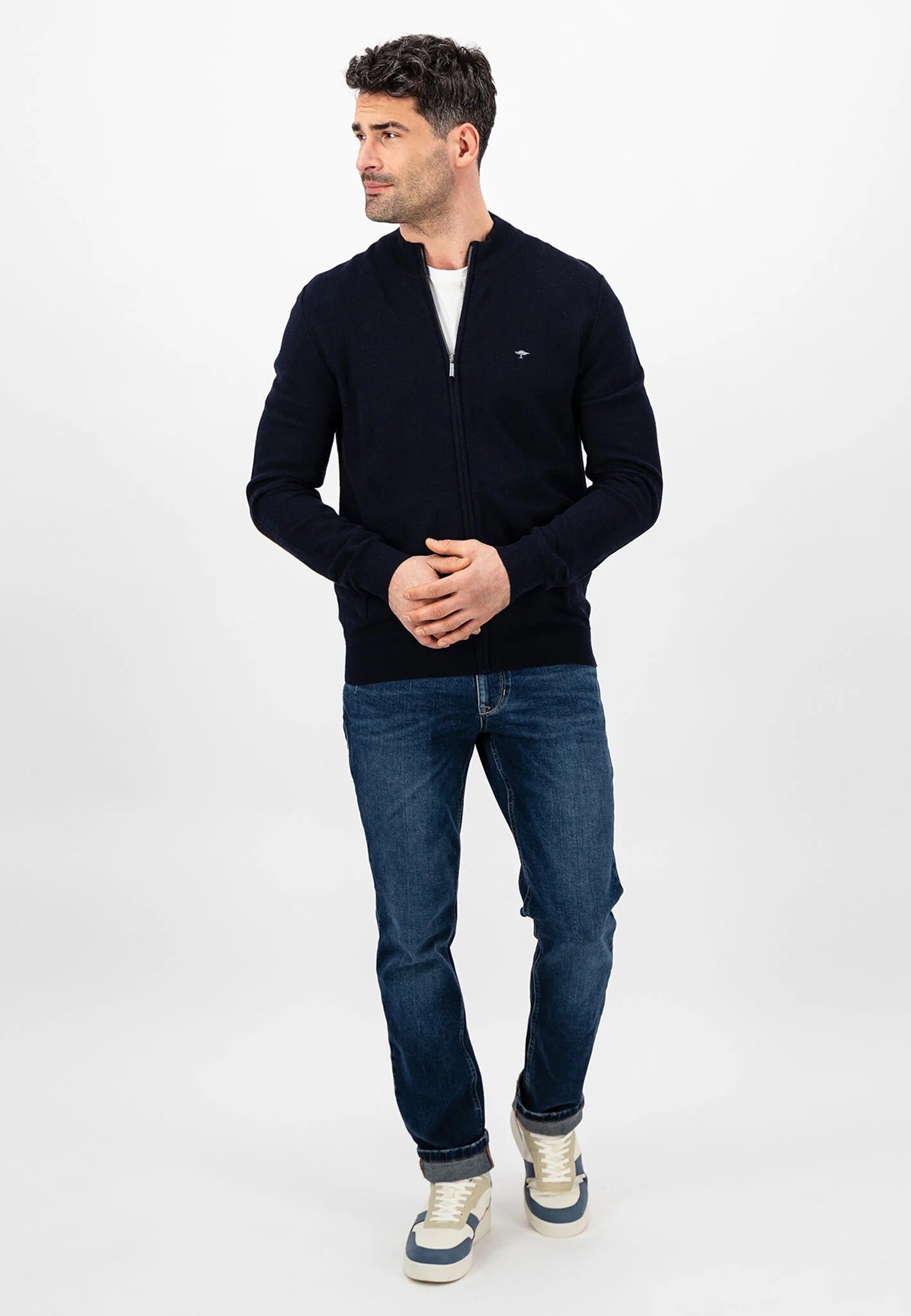 Half Zip Cardigan - Navy