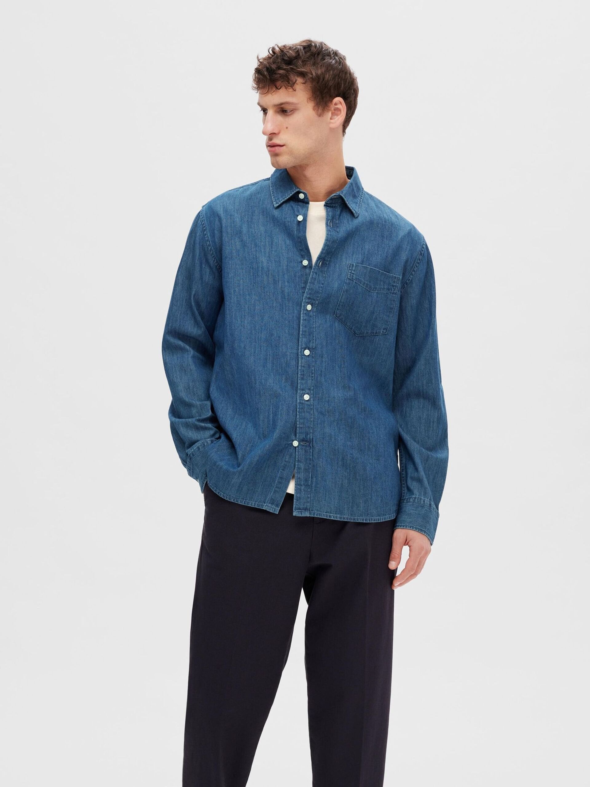 Jeansskjorta - Medium Blue Denim