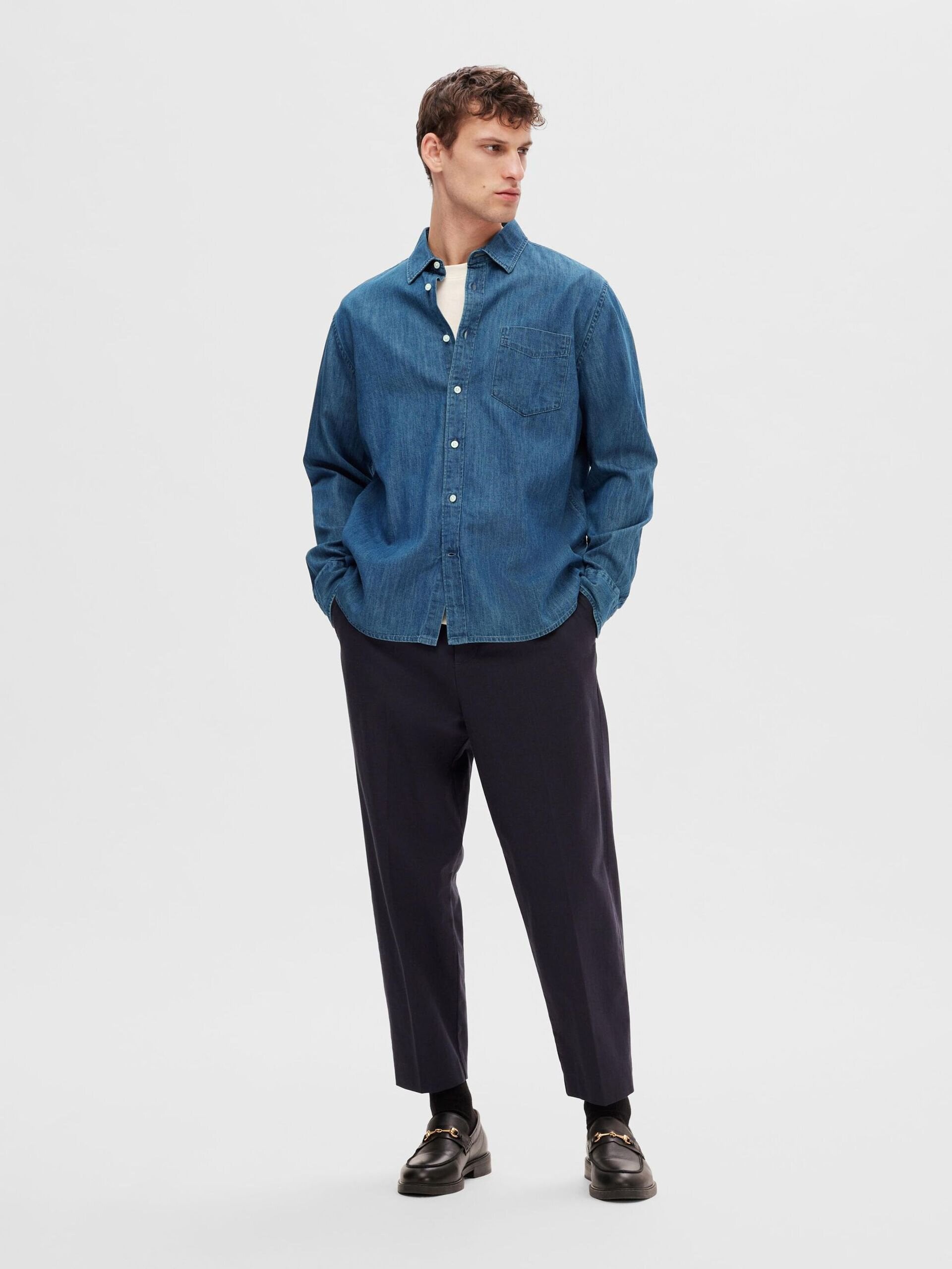 Jeansskjorta - Medium Blue Denim