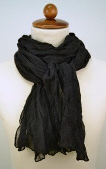 Anna Enfärgad Scarf - Svart 