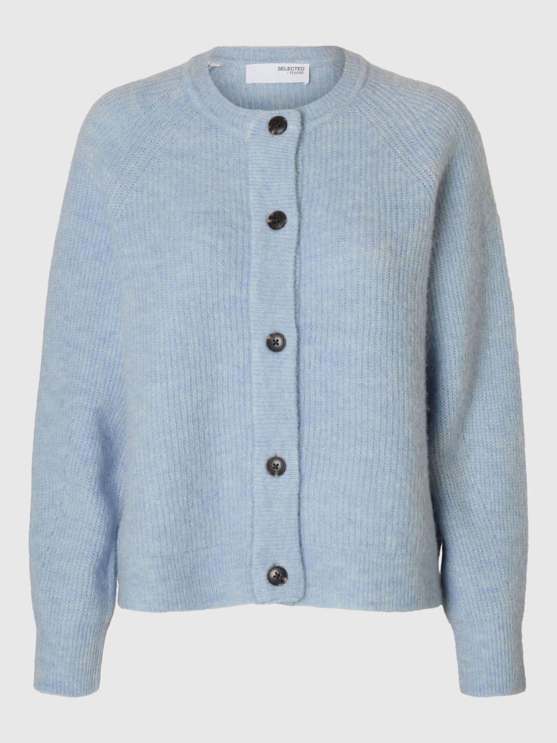 Långärmad Kofta - Cashmere Blue