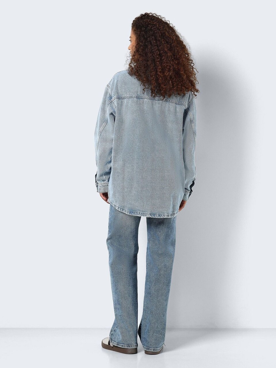 Lång Jeansjacka - Light Blue Denim