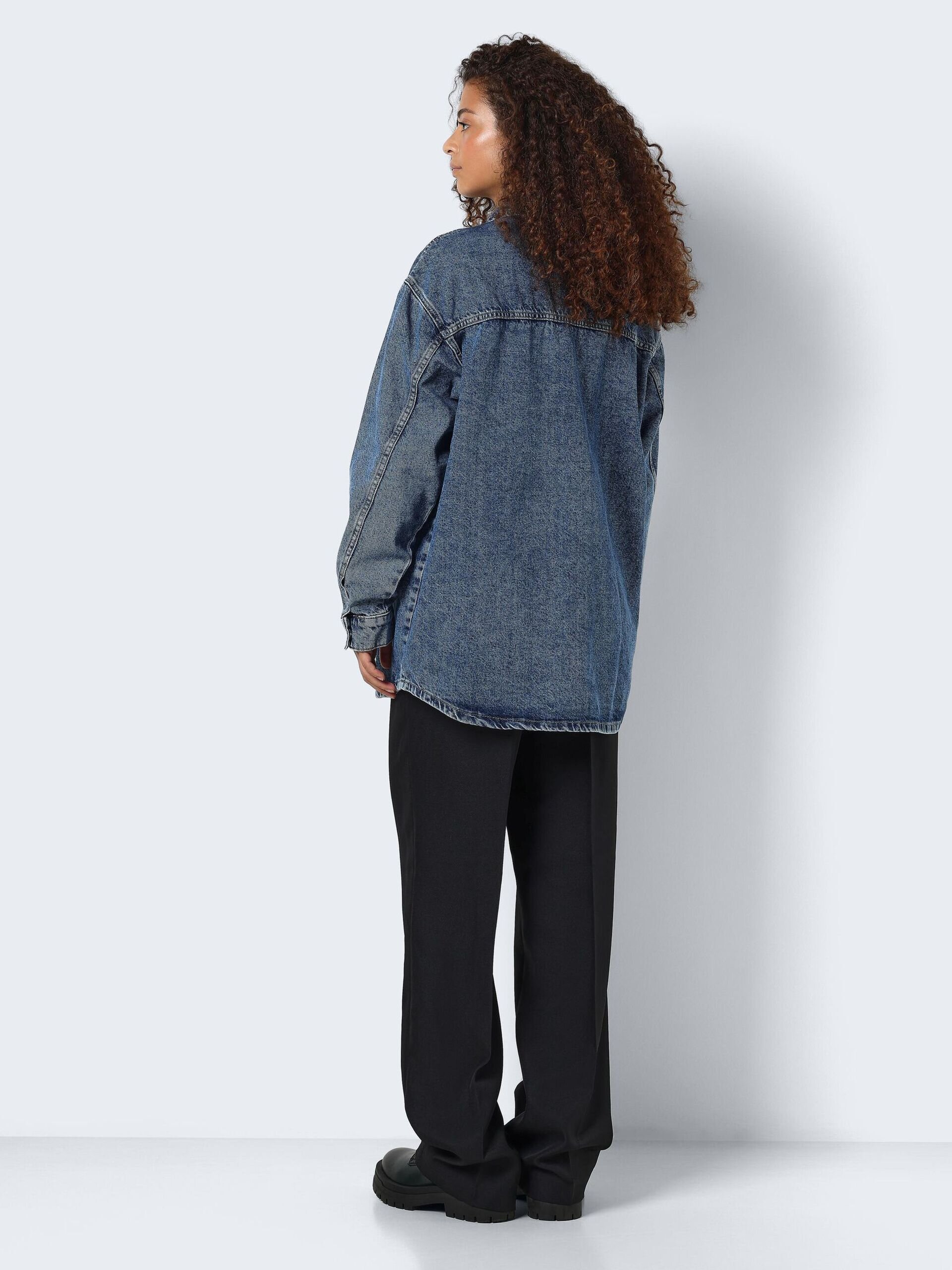 Lång Jeansjacka - Medium Blue Denim