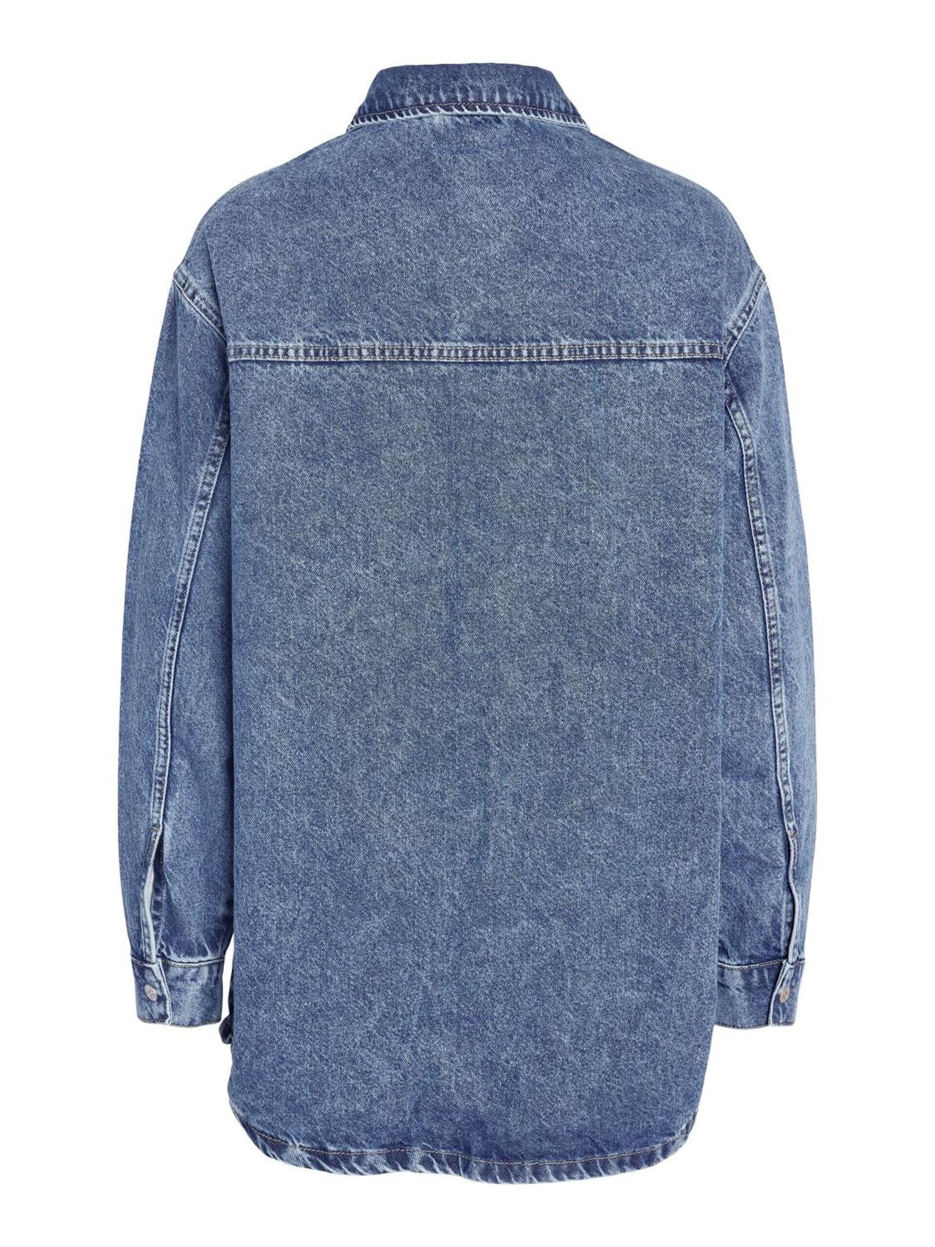 Lång Jeansjacka - Medium Blue Denim