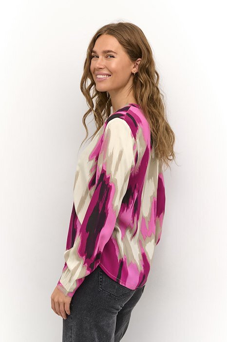 Kabeathe Blus - Pink Abstract Print