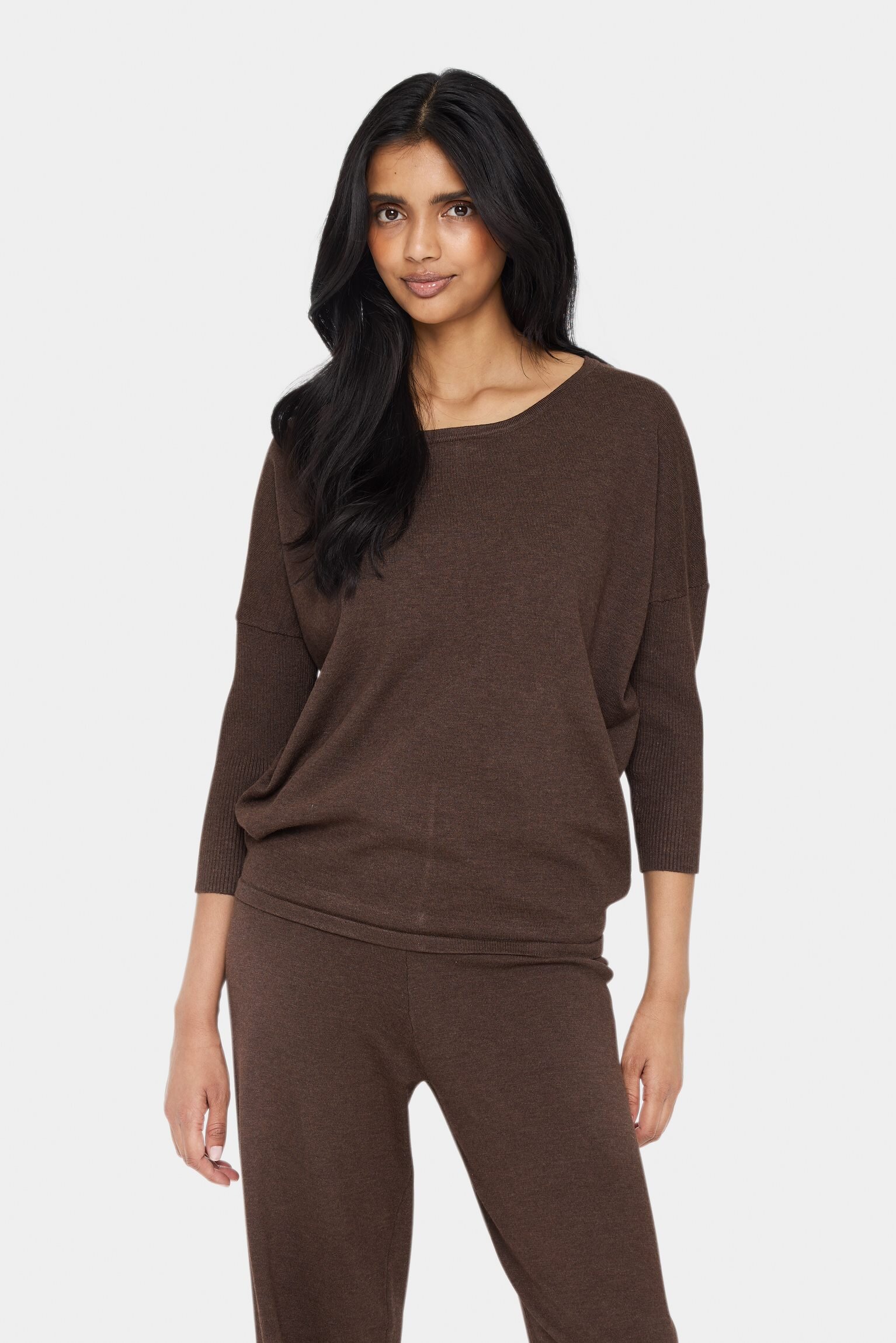 Milasz R-Neck Pullover - Dark Oak Melange