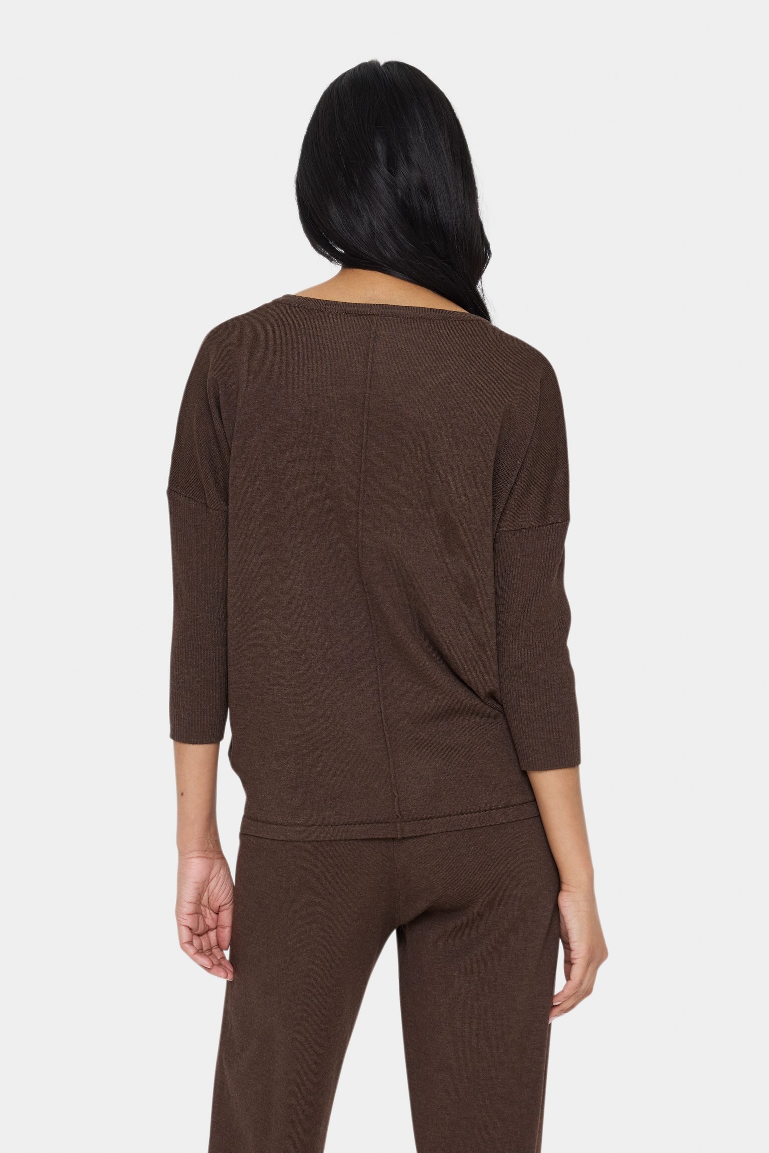 Milasz R-Neck Pullover - Dark Oak Melange