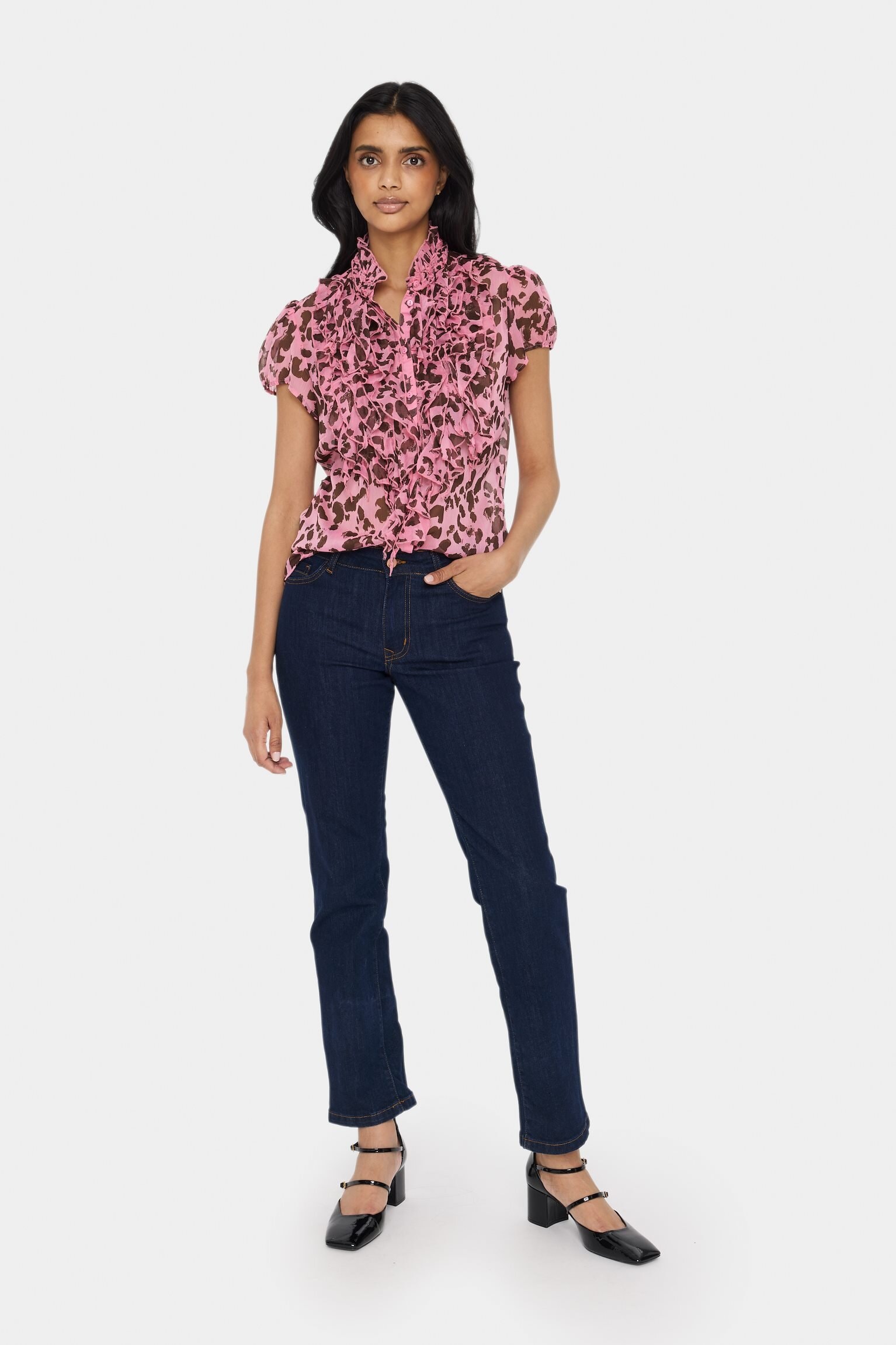 Liljasz Crinkle Shirt - Chateau Rose Animal