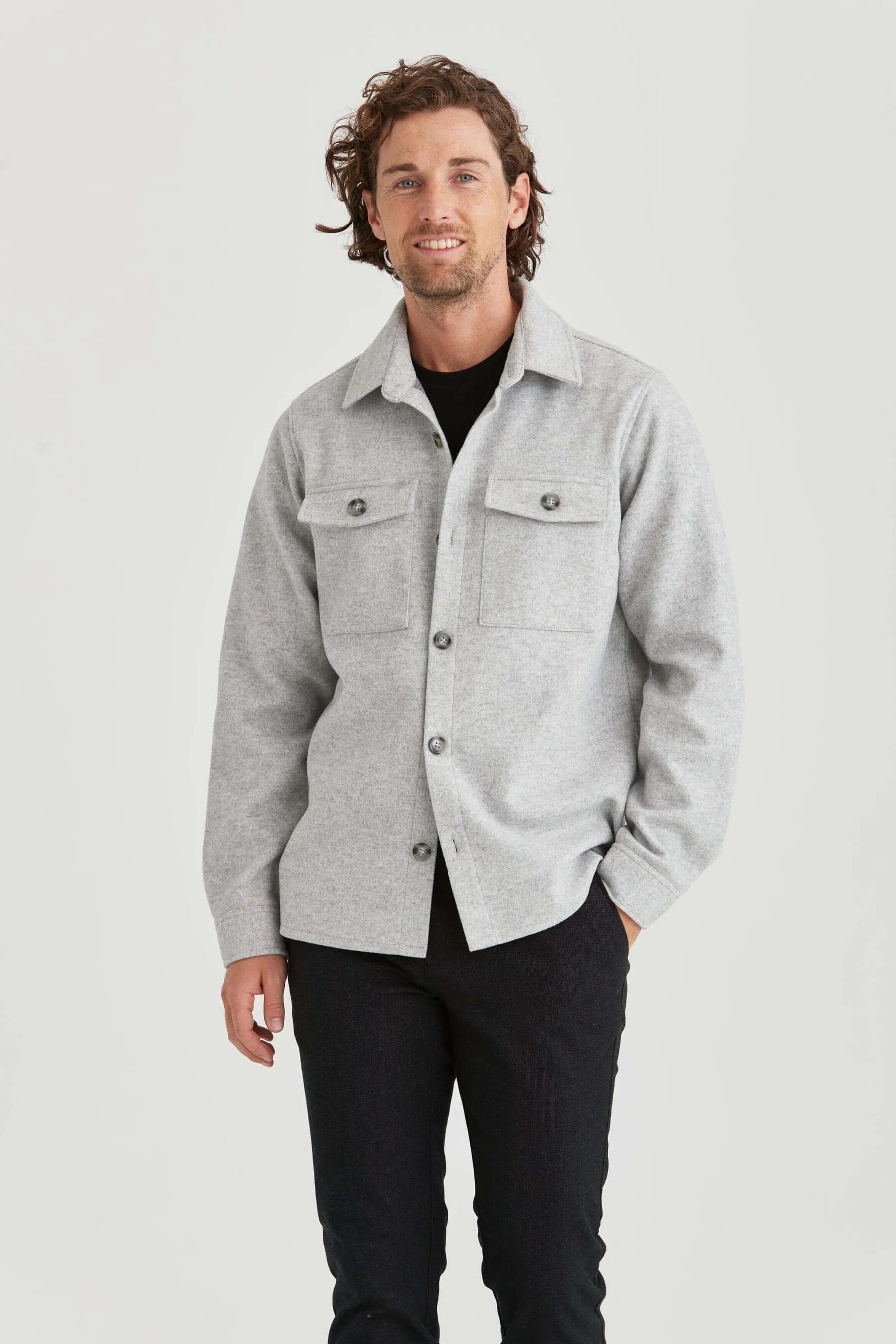 Stilren Overshirt - Lt Grey