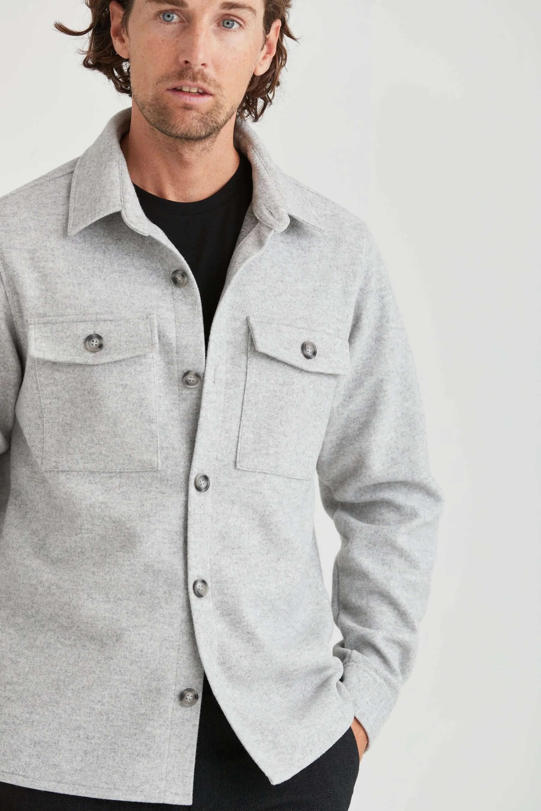 Stilren Overshirt - Lt Grey