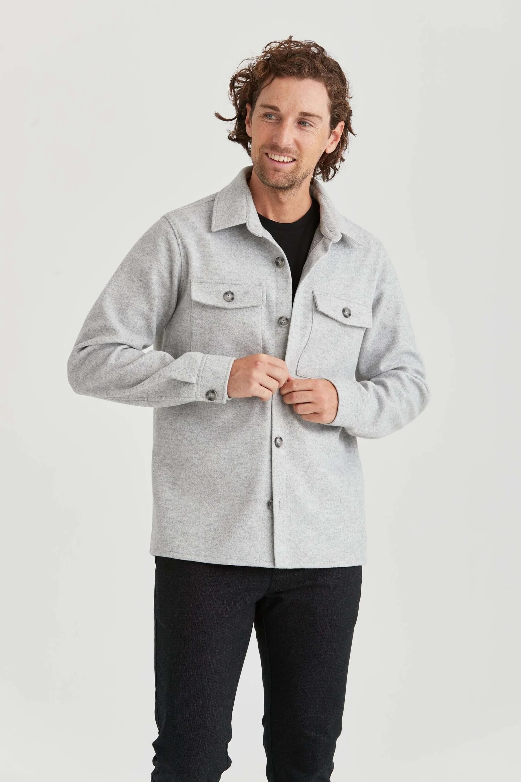 Stilren Overshirt - Lt Grey