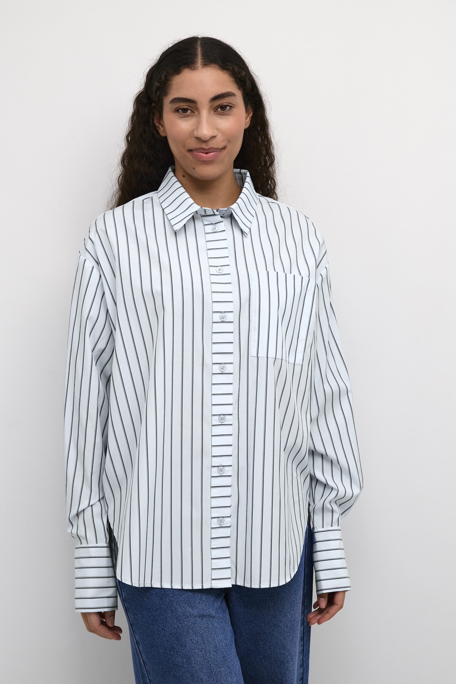 Kajerrie Skjorta - White/Black Stripe