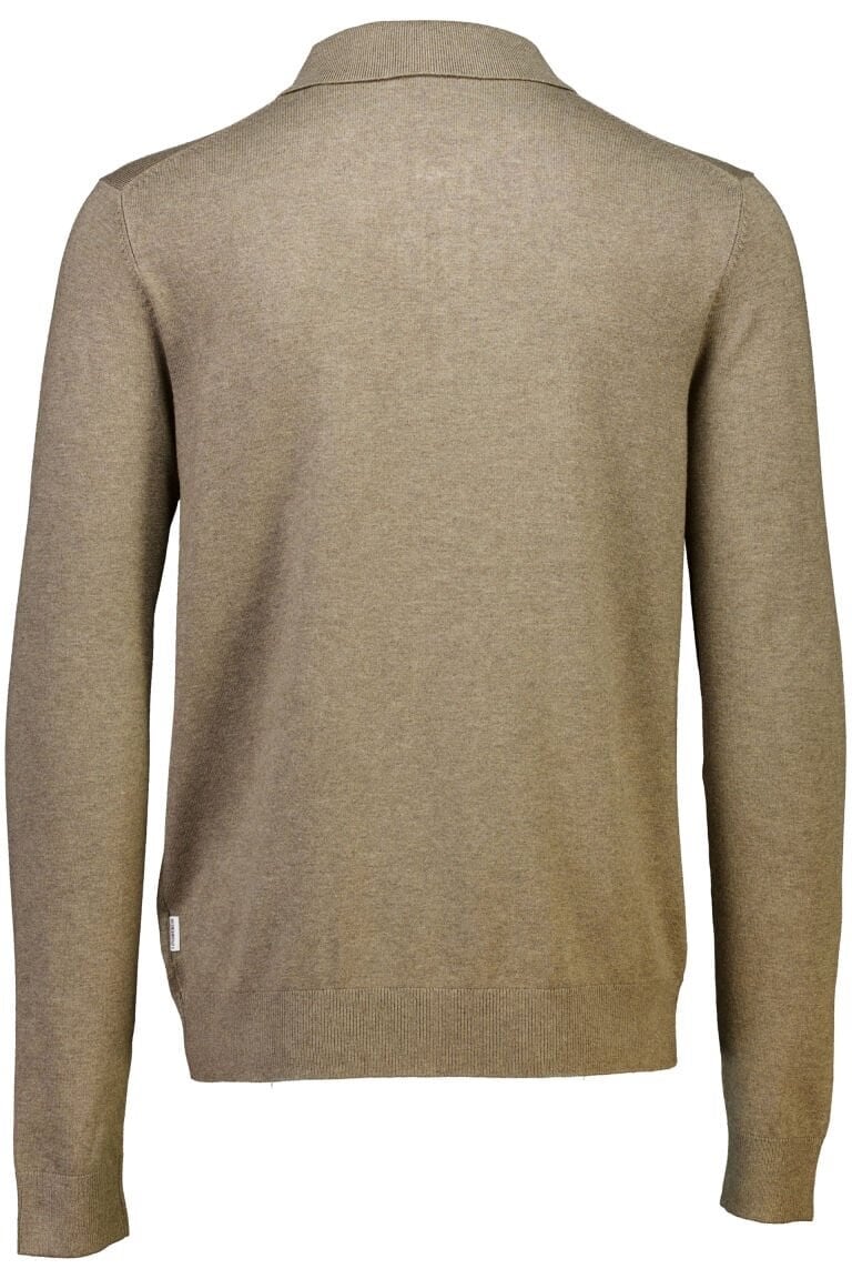 Stickad Tröja Med Half Zip - Dk Sand Mel