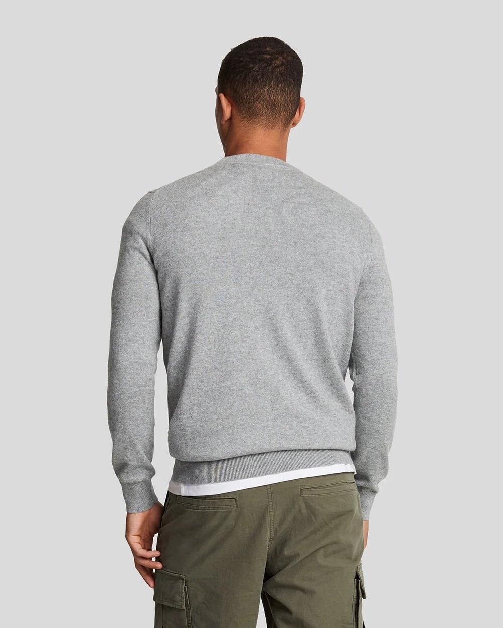 Merino Crew Neck Jumper - T28 Mid Grey Marl