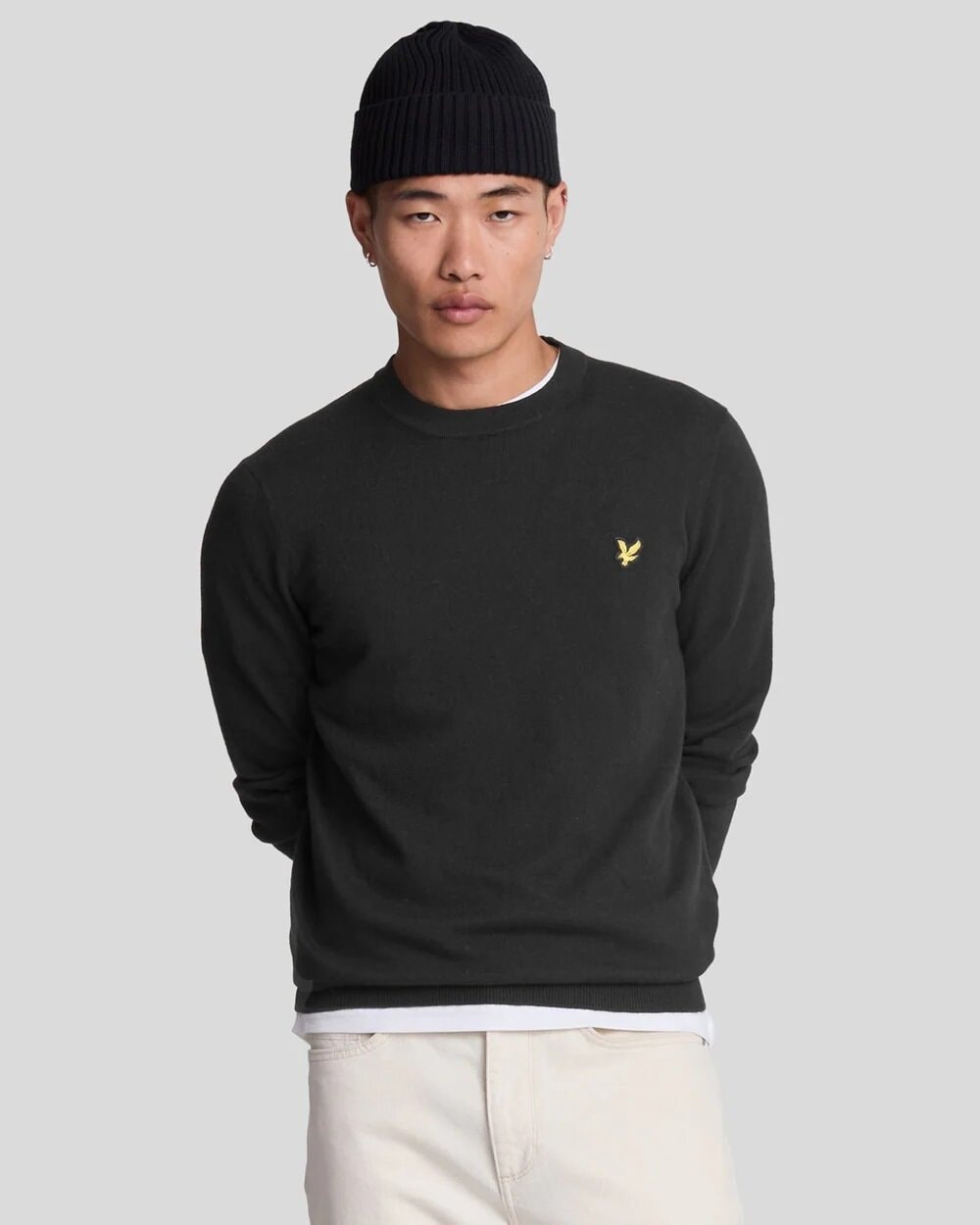 Merino Crew Neck Jumper - Z865 Jet Black