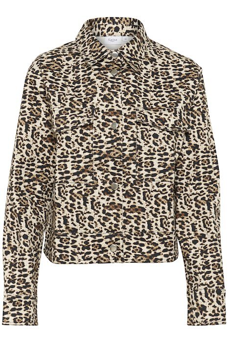 Leopardmönstrad Jacka  - Black Denim Leopard