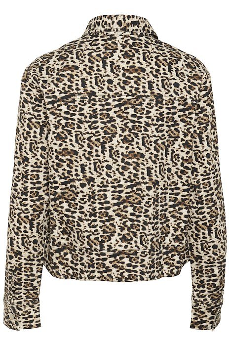 Leopardmönstrad Jacka  - Black Denim Leopard