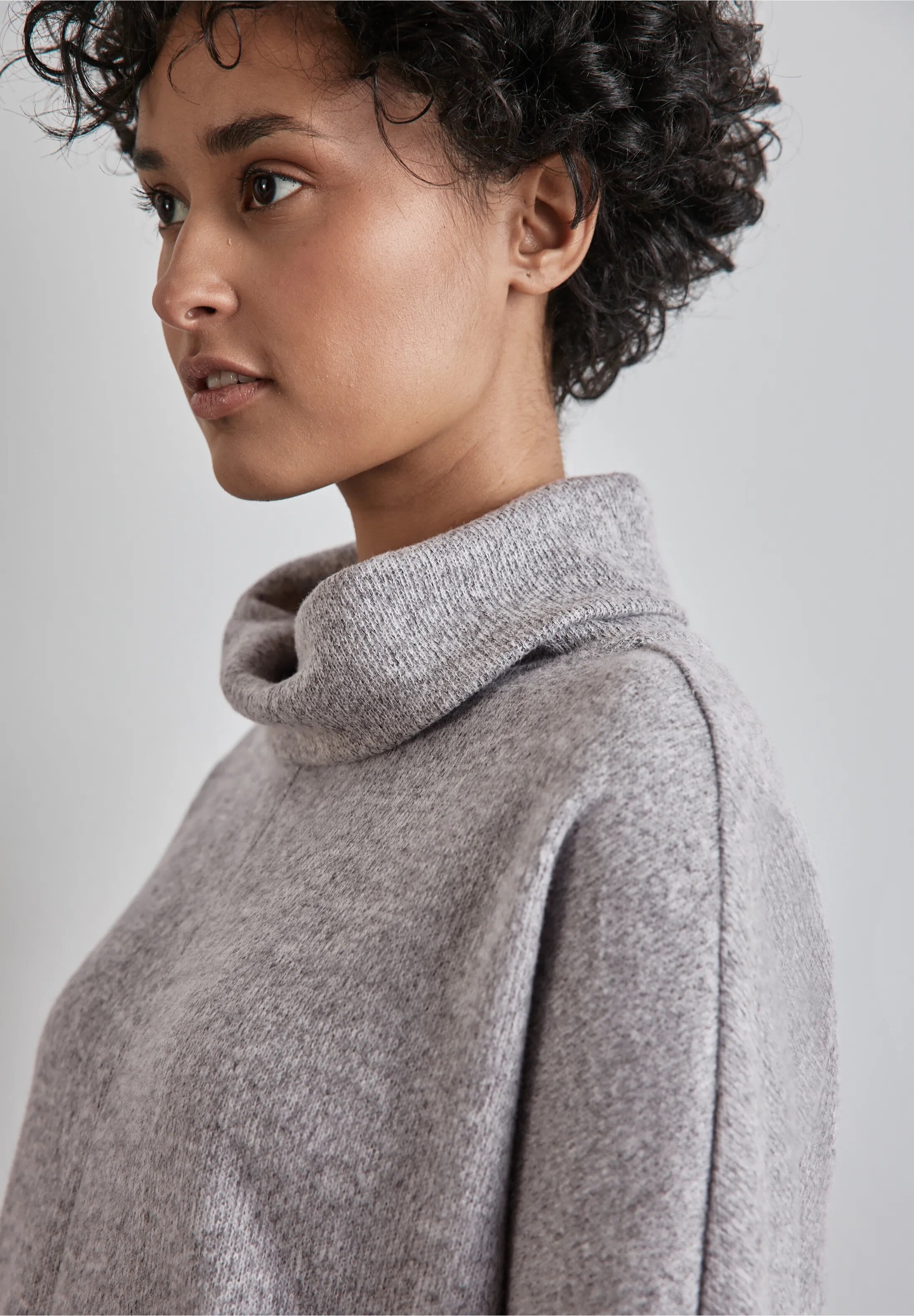 Tröja Med Polokrage - Heather Grey Melange