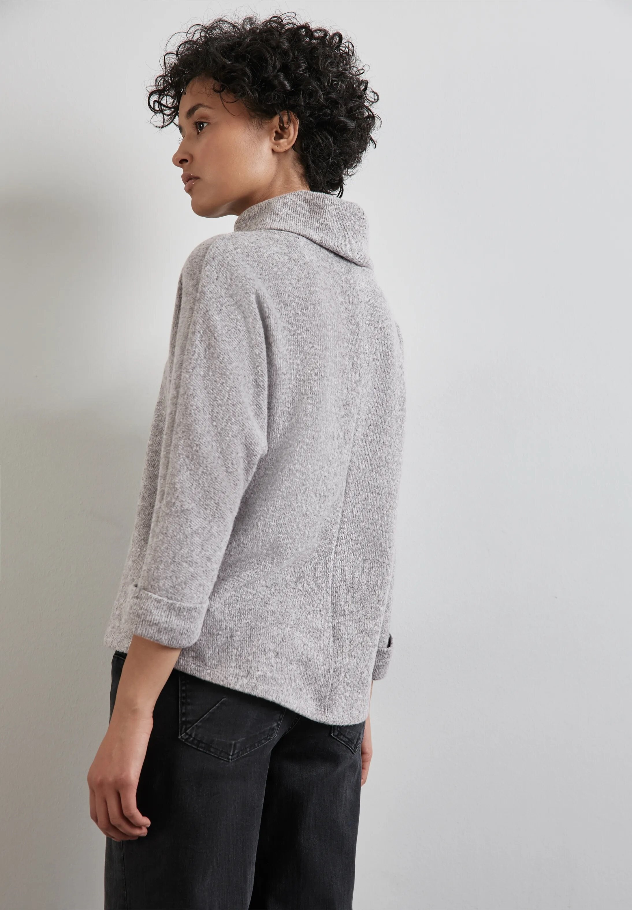 Tröja Med Polokrage - Heather Grey Melange