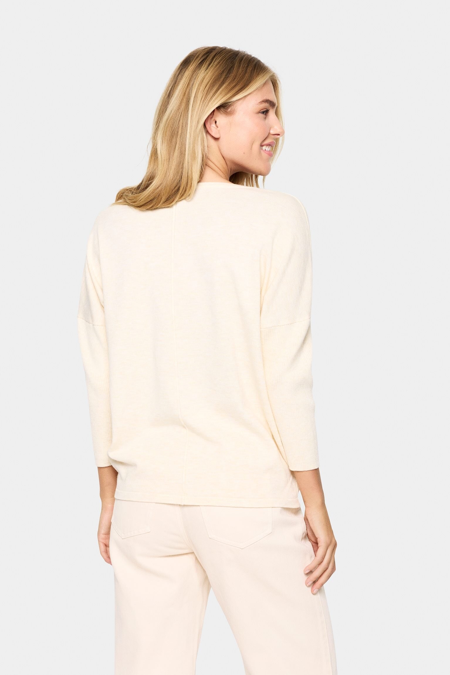 Milasz R-Neck Pullover - Baby's Breath Melange