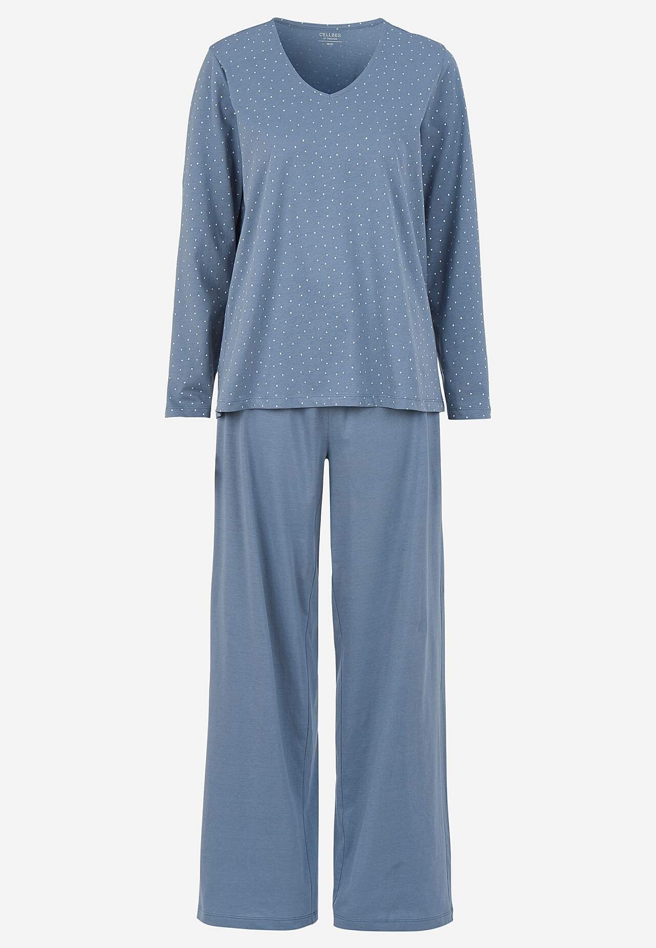 Tvådelad Pyjamas - Dusty Blue/Dotted