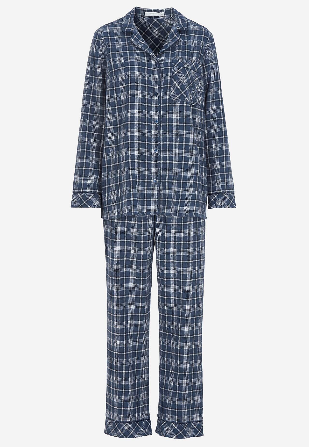 Tvådelad Flanellpyjamas - Blue/Checked