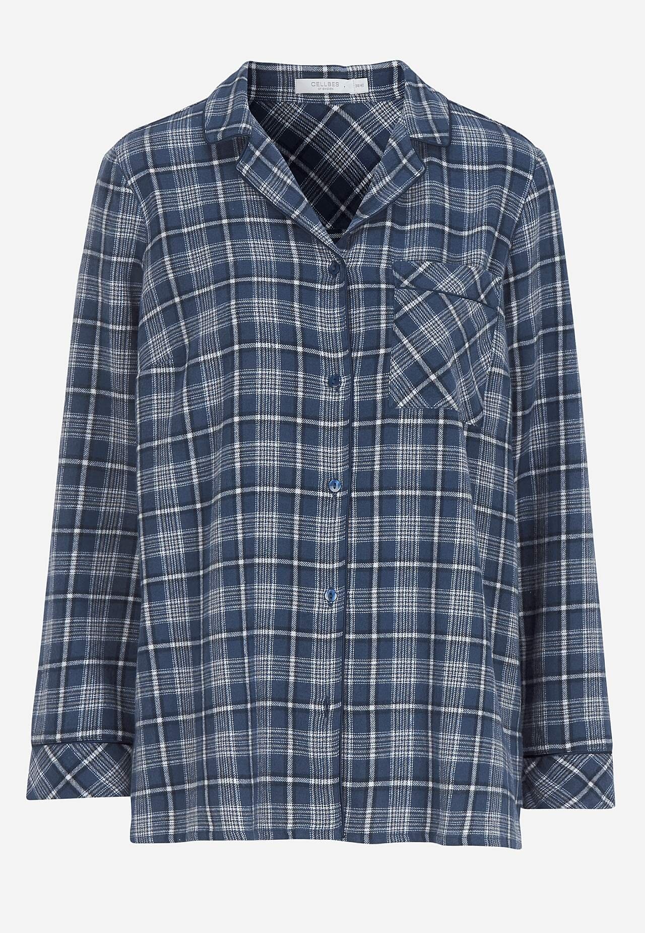 Tvådelad Flanellpyjamas - Blue/Checked