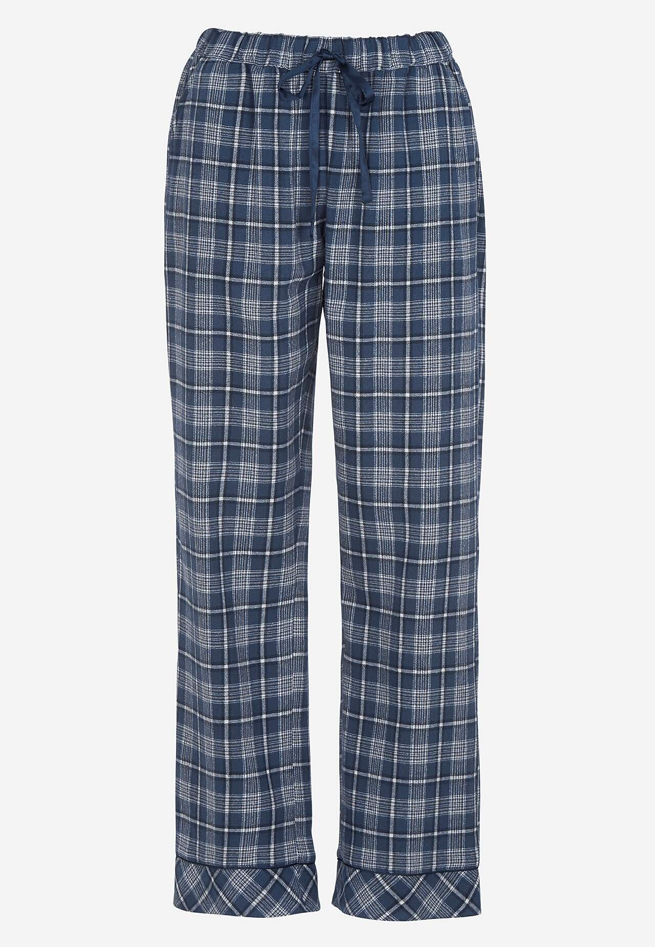 Tvådelad Flanellpyjamas - Blue/Checked